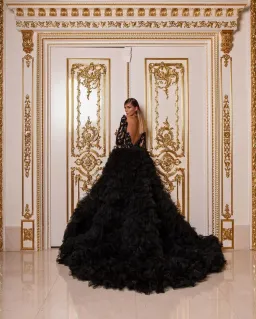 Albina Dyla Beaded Bodice Full Tulle Dress Black Size 6 for rent on The Volte - image 3