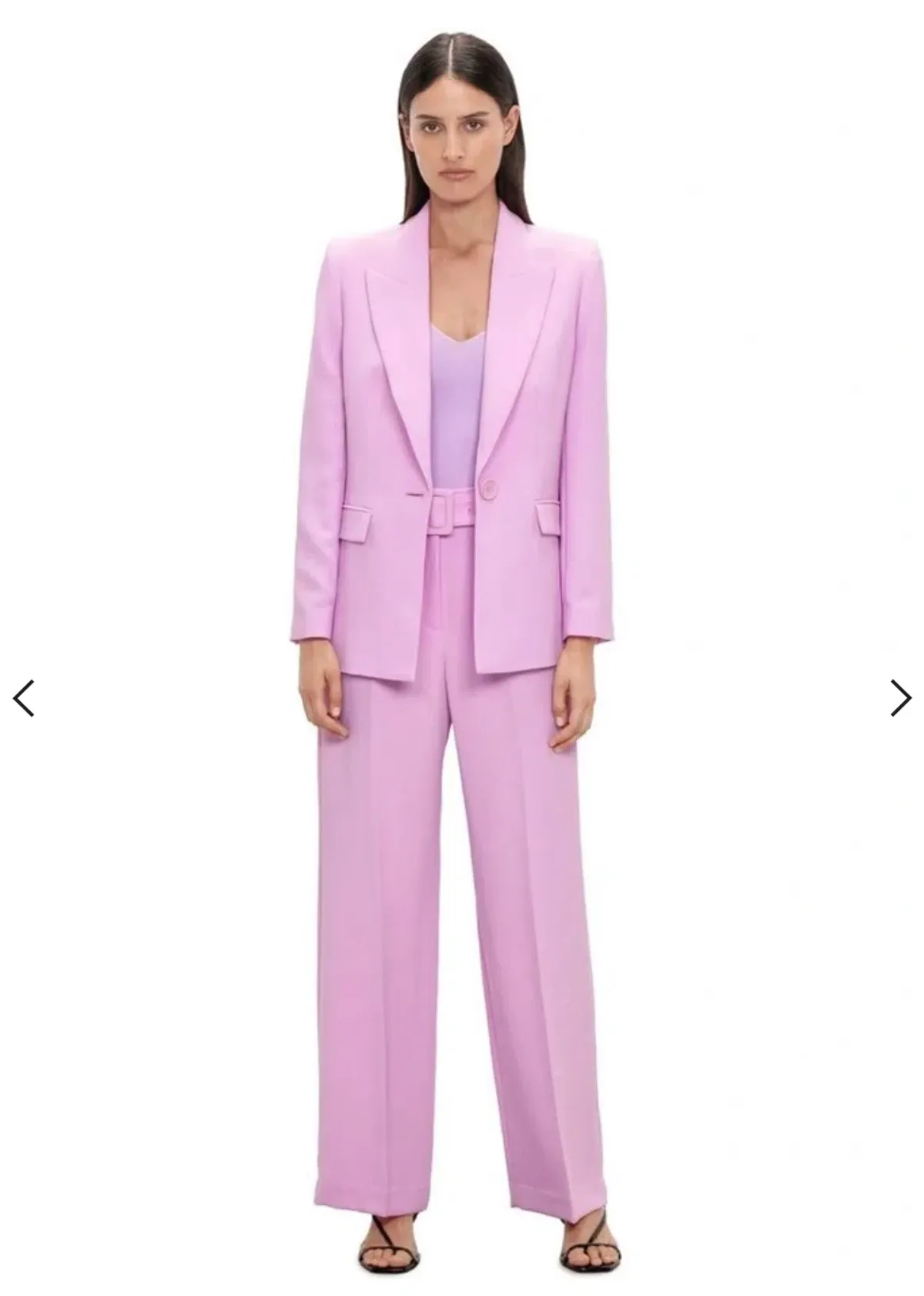 Veronika Maine Double Weave Two-Piece Suit Baby Pink Size 8 - Image 1