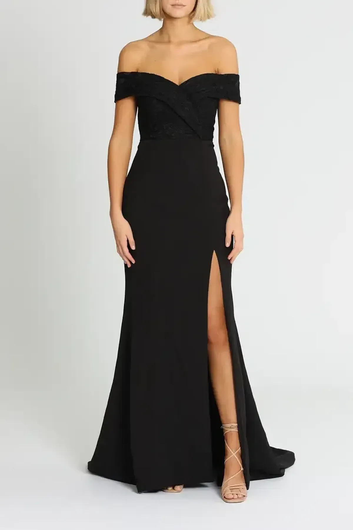 Samantha Rose Gia Lace Bodice Gown in Black Size 12 - Image 2