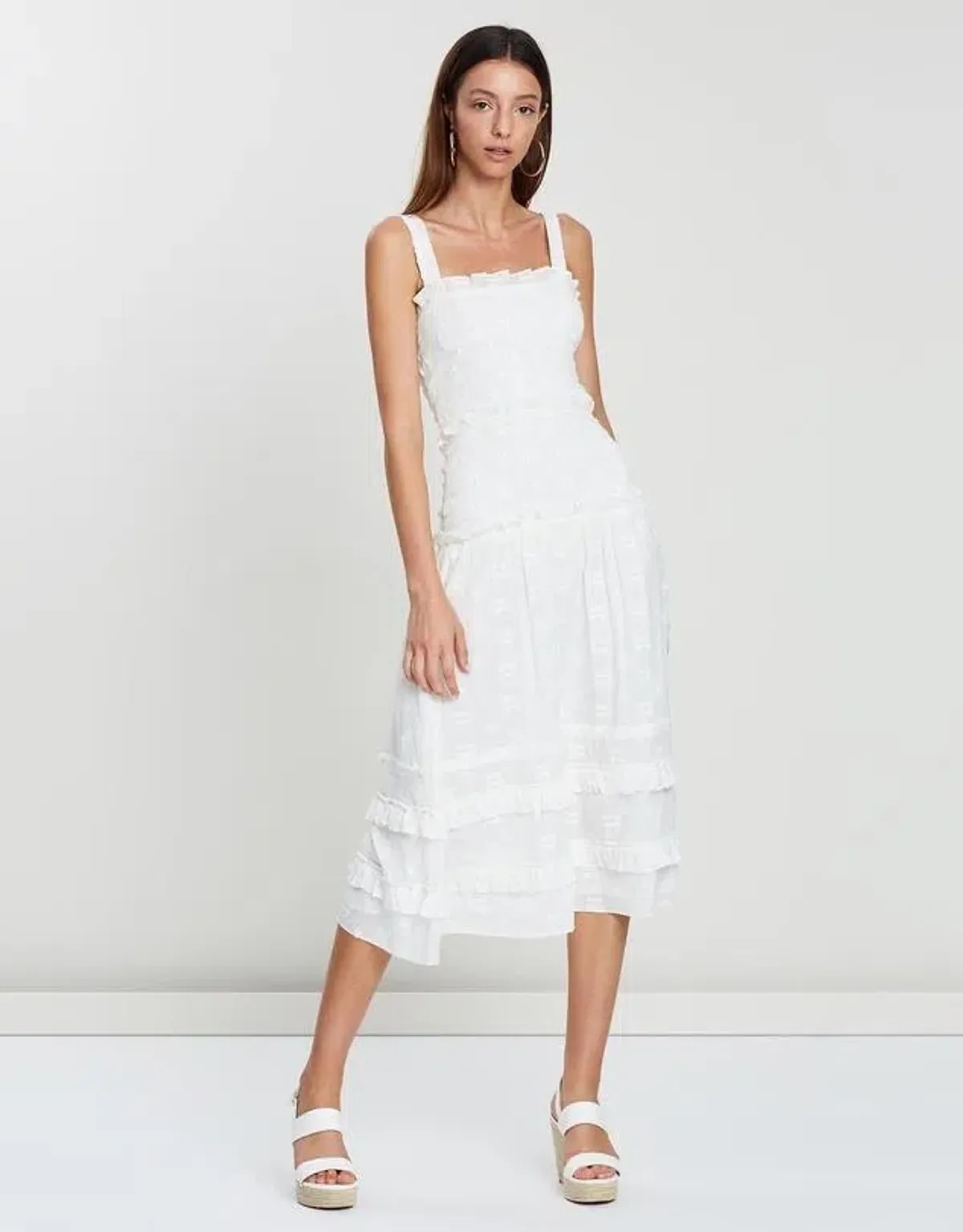 Steele Datsy Midi Dress White Size 6 - Image 1