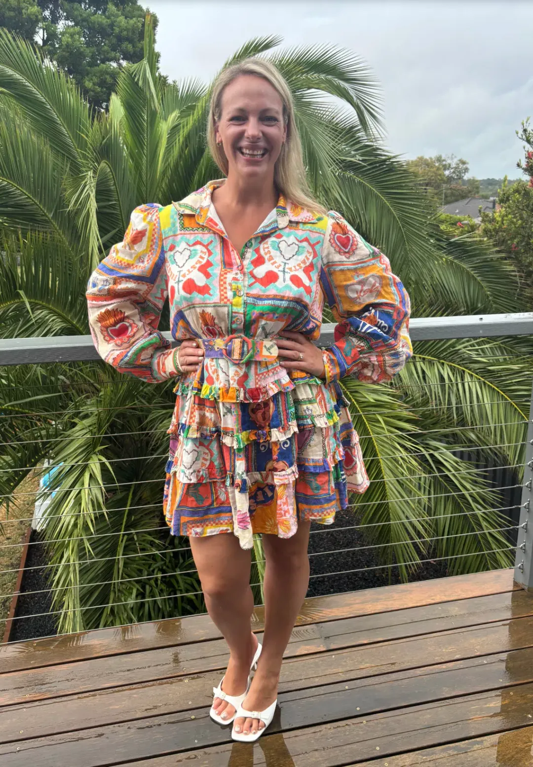 Kate Ford Viatoris Layered Dress Multi Print Size 4/14 AU for rent on The Volte - main image