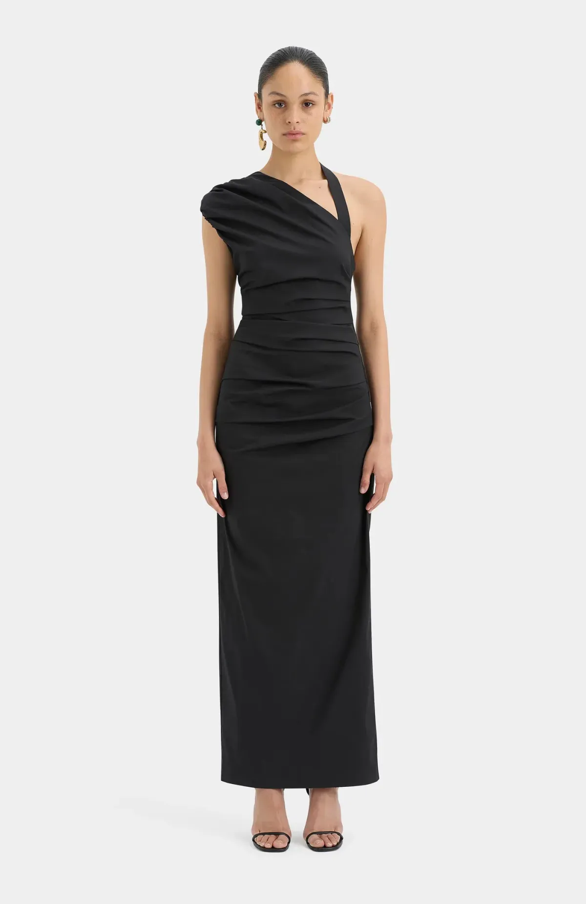 Sir the Label Giacomo Gathered Gown Black Size 8 - Image 1