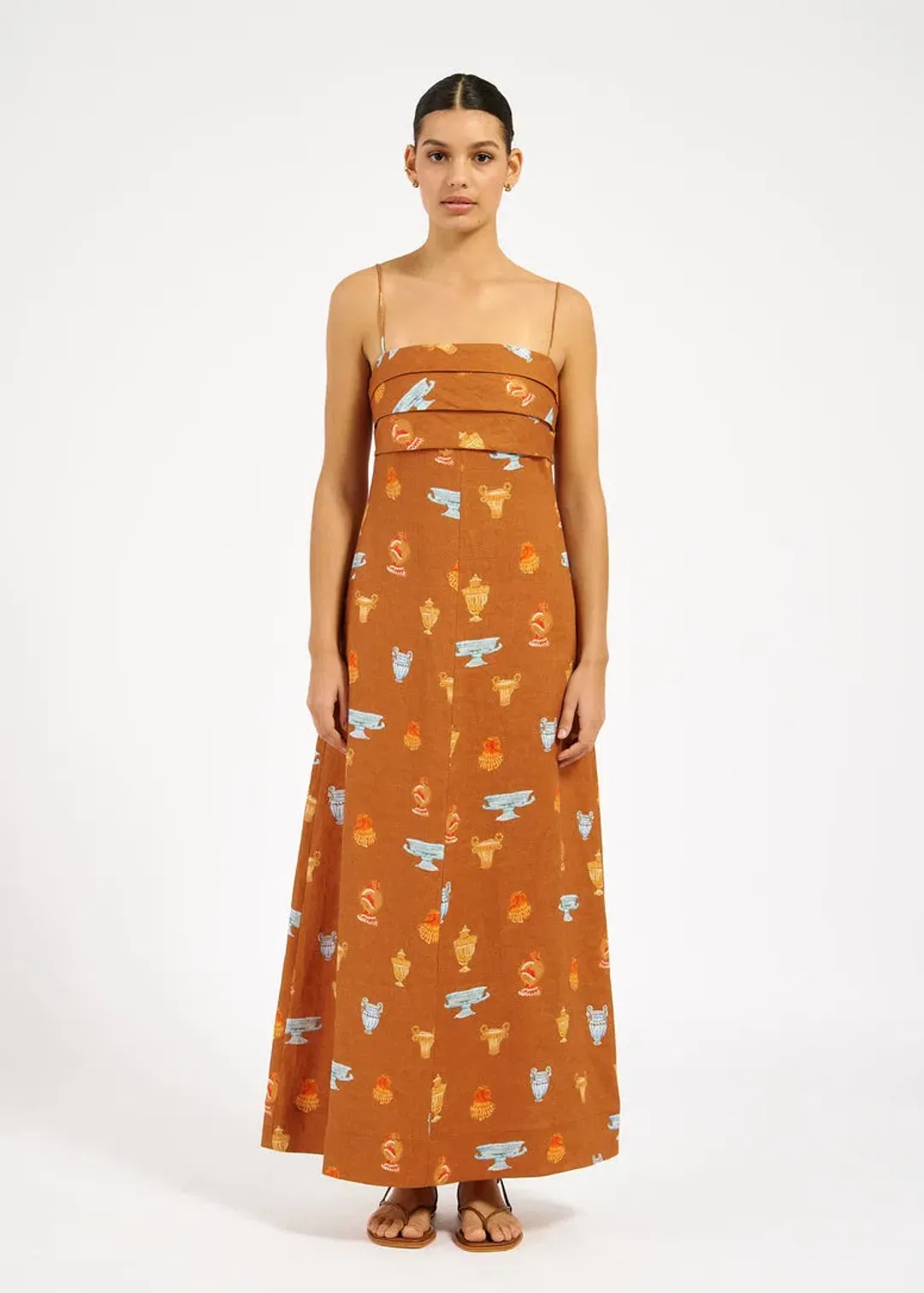 Roame Atlas Maxi Dress Ceramica Desert Print Size 2 / AU 10 for rent on The Volte - main image
