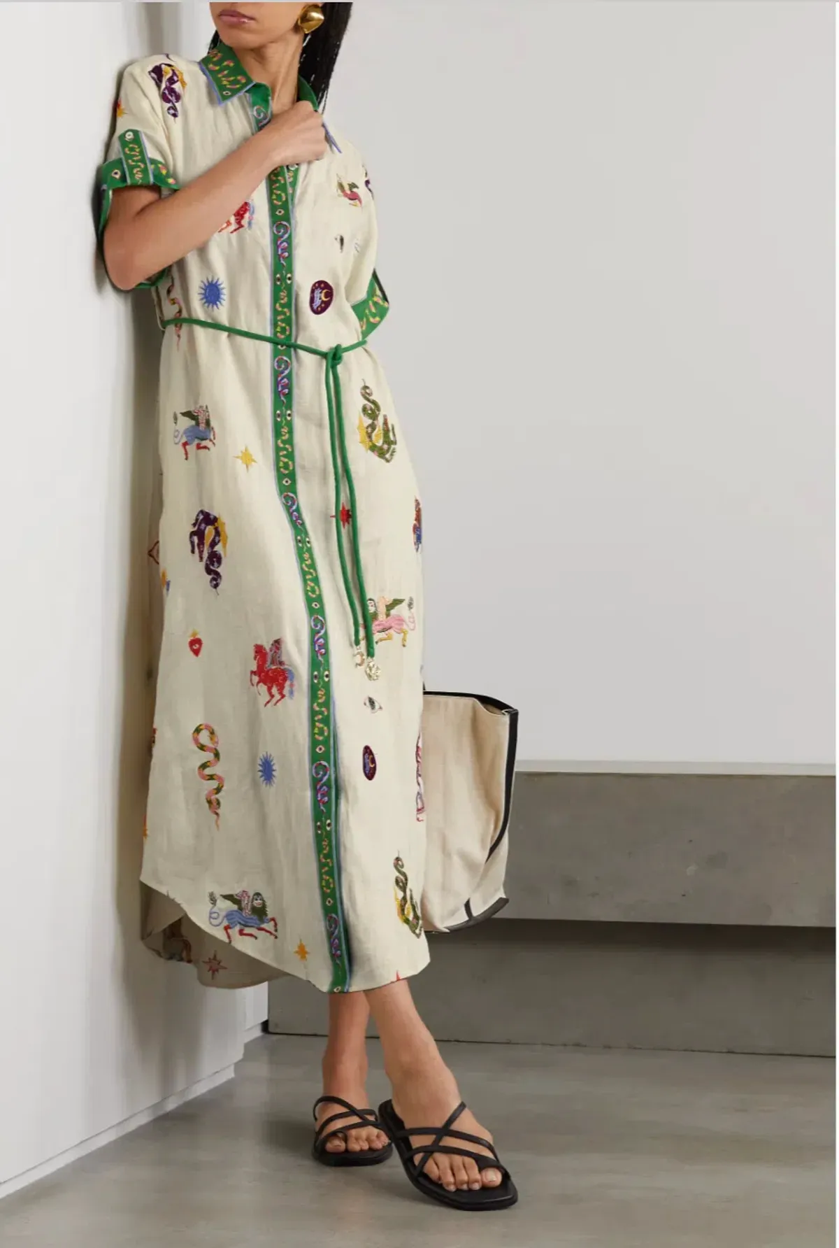 Alemais Seeker Embroidered Shirt Dress Print Size AU 6 for rent on The Volte - main image