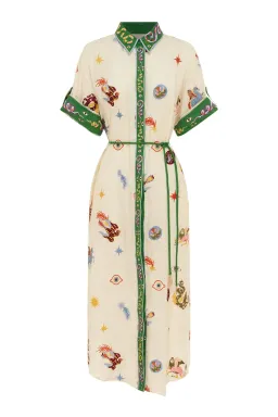 Alemais Seeker Embroidered Shirt Dress Print Size AU 6 for rent on The Volte - image 4