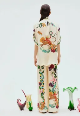 Alemais Meagan Silk Pant Size 10 And Oversized Shirt Size 8 Set Print for rent on The Volte - image 3