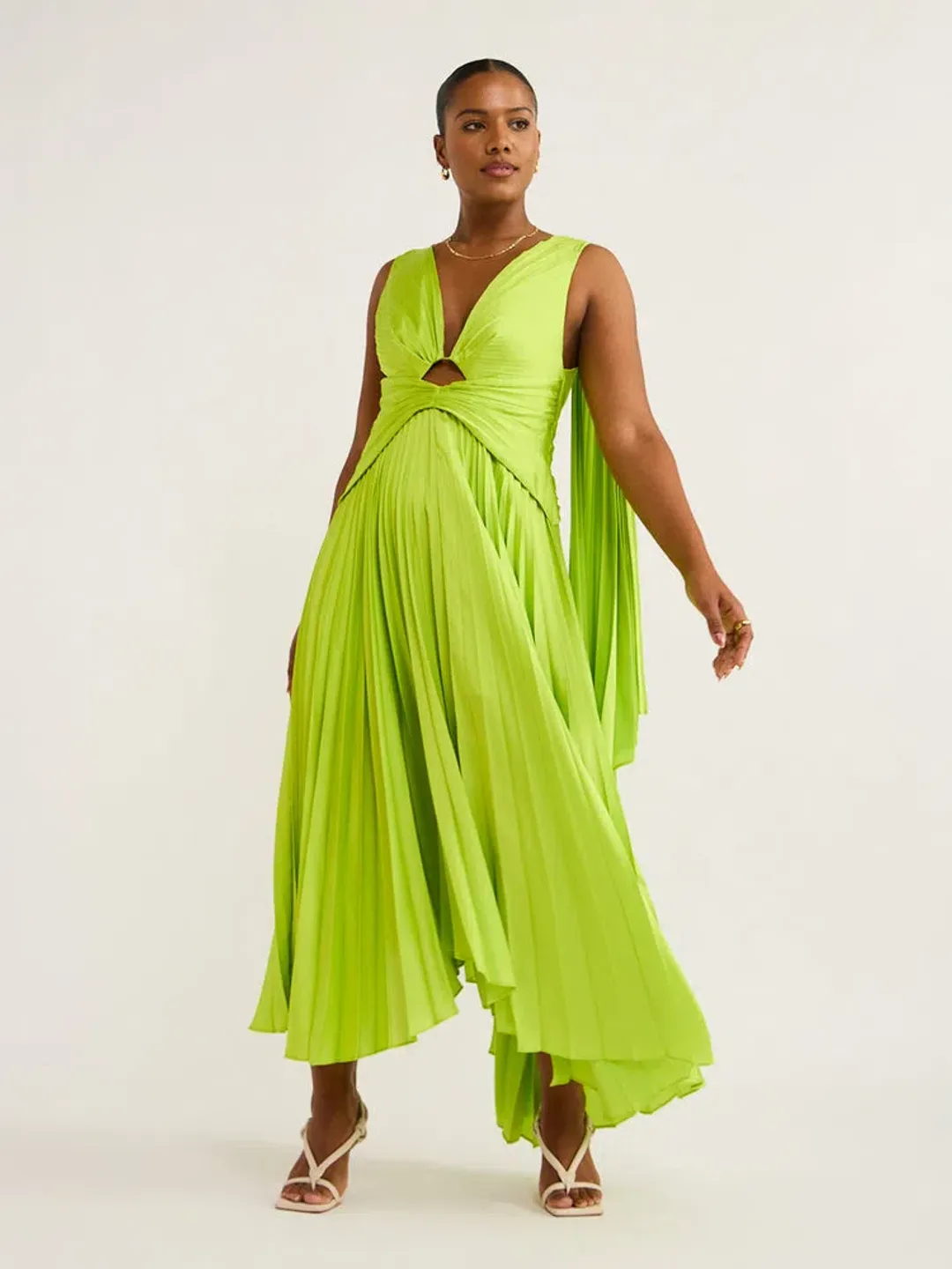 Acler Columbus Midi Dress Citron Size 12 for rent on The Volte - main image