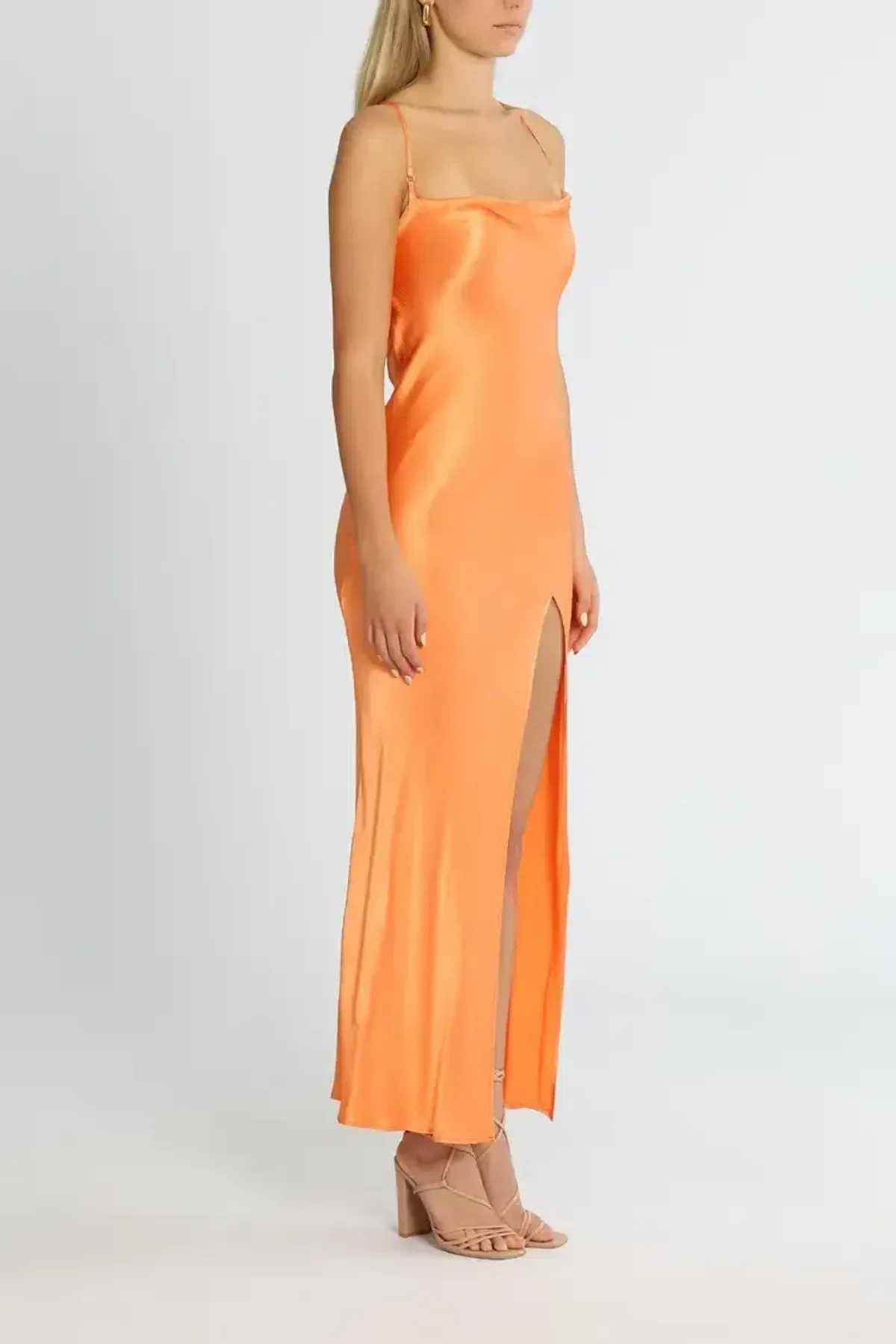 Bec and Bridge Annika Cowl Maxi Dress Sorbet Orange Size 6 - Image 2