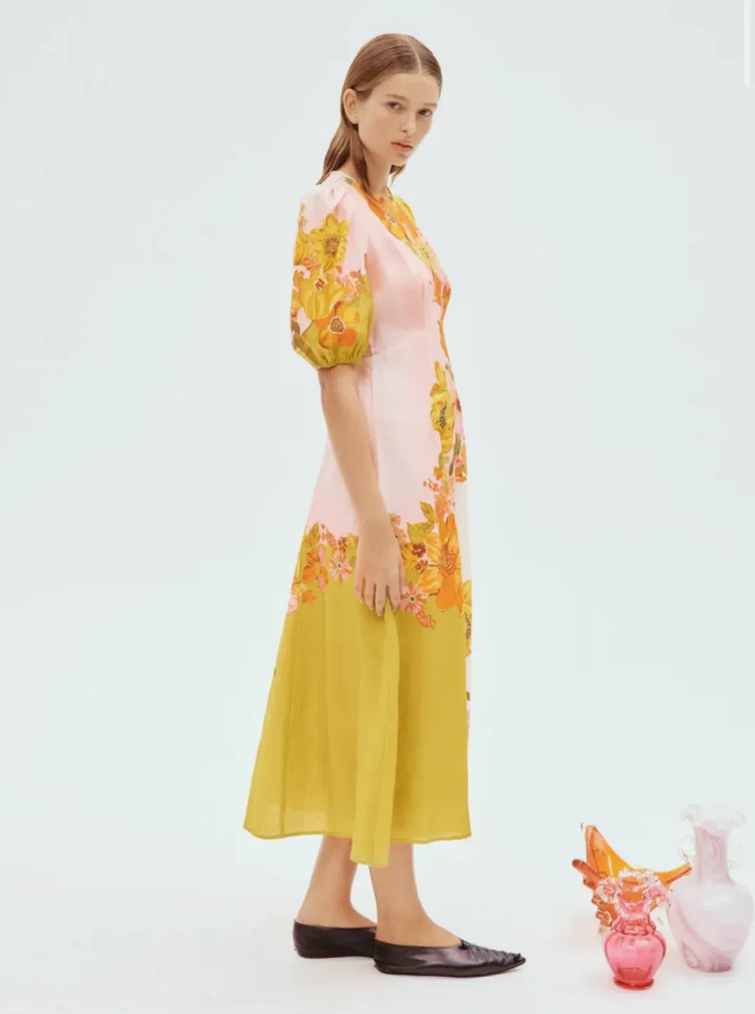 Alemais Silas Midi Dress Print Size 10 for rent on The Volte - main image