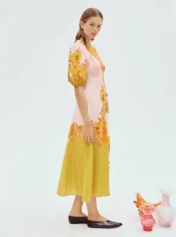 Alemais Silas Midi Dress Print Size 10 for rent on The Volte - image 2