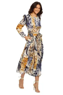 Zimmermann Aliane Patchwork Midi Dress Multi Size 16 AU for rent on The Volte - image 2