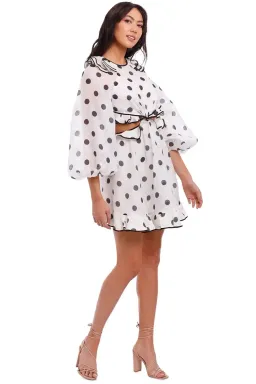 Zimmermann The Lovestruck Frilled Mini in Black and White Size 10 AU for rent on The Volte - image 2