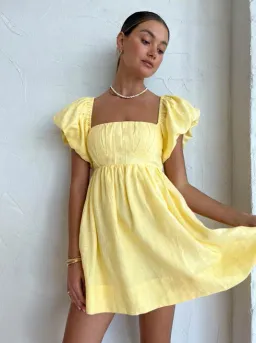 Sovere Relish Mini Dress in Lemon Butter Size 6 for rent on The Volte - image 3