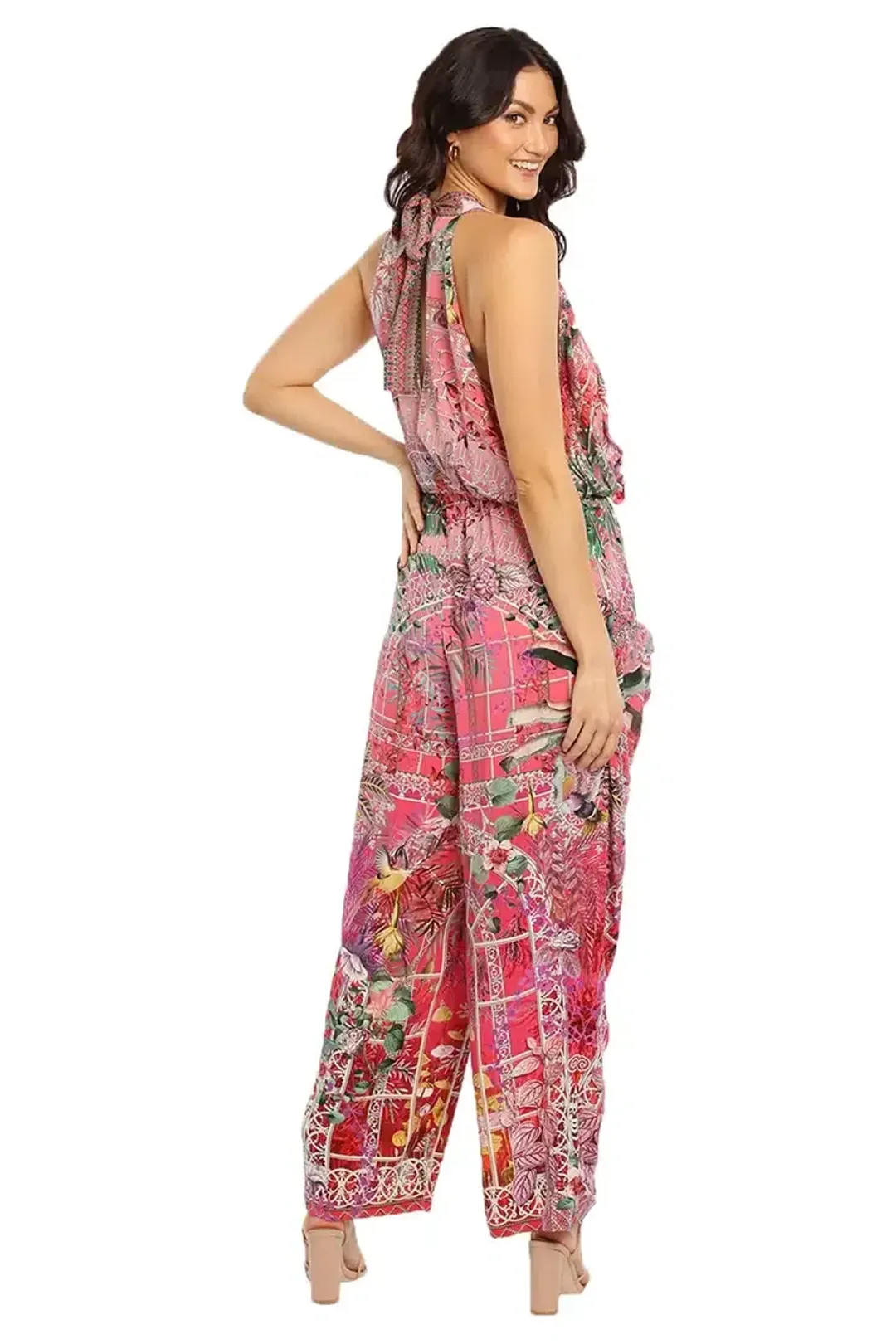 Camilla Draped Front Bodice Jumpsuit Print Size 10 for rent on The Volte - main image