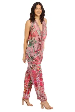 Camilla Draped Front Bodice Jumpsuit Print Size 10 for rent on The Volte - image 1