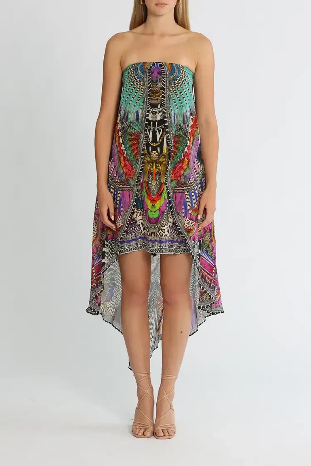 Camilla Strapless Overlayer Dress in Guardians Of The Sun Size 8 for rent on The Volte - main image