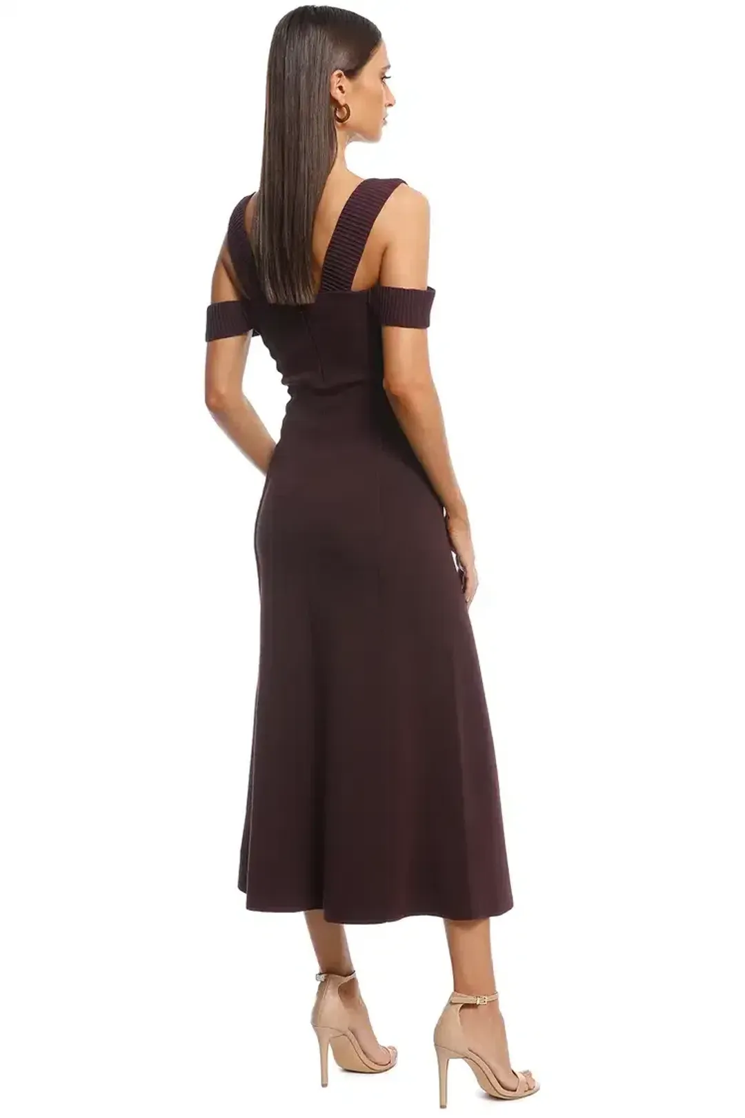 Camilla and Marc Carole Fit and Flare Midi Dress in Burgundy Size 12 for rent on The Volte - main image