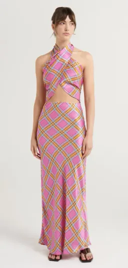 Steele Marcela Top & Cassidy Skirt Set Pink Check Size S / AU 8 for rent on The Volte - image 1