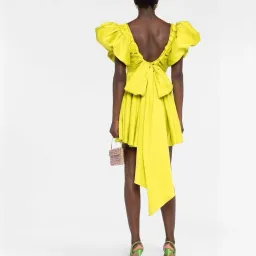 Aje Gretta Bow Back Mini Dress Chartreuse Green Size 16 for rent on The Volte - image 5