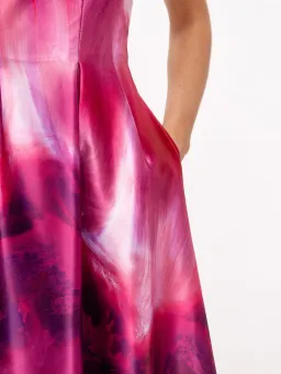 Veronika Maine Marbled Satin Midi Dress Fuchsia Size 6 for rent on The Volte - image 5