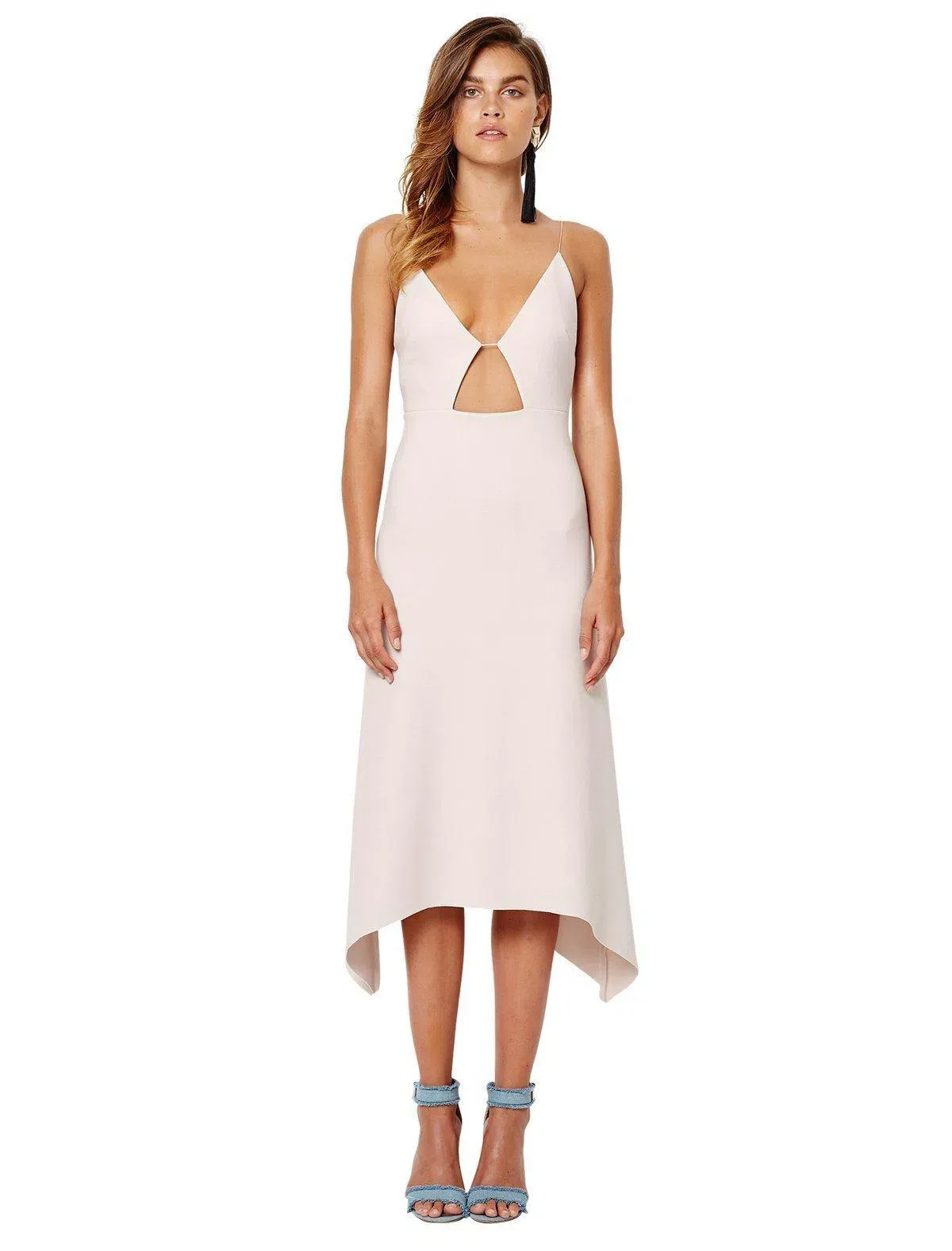 Bec & Bridge Lady Allure Cut Out Midi Dress in Bone Size 8 - Image 1