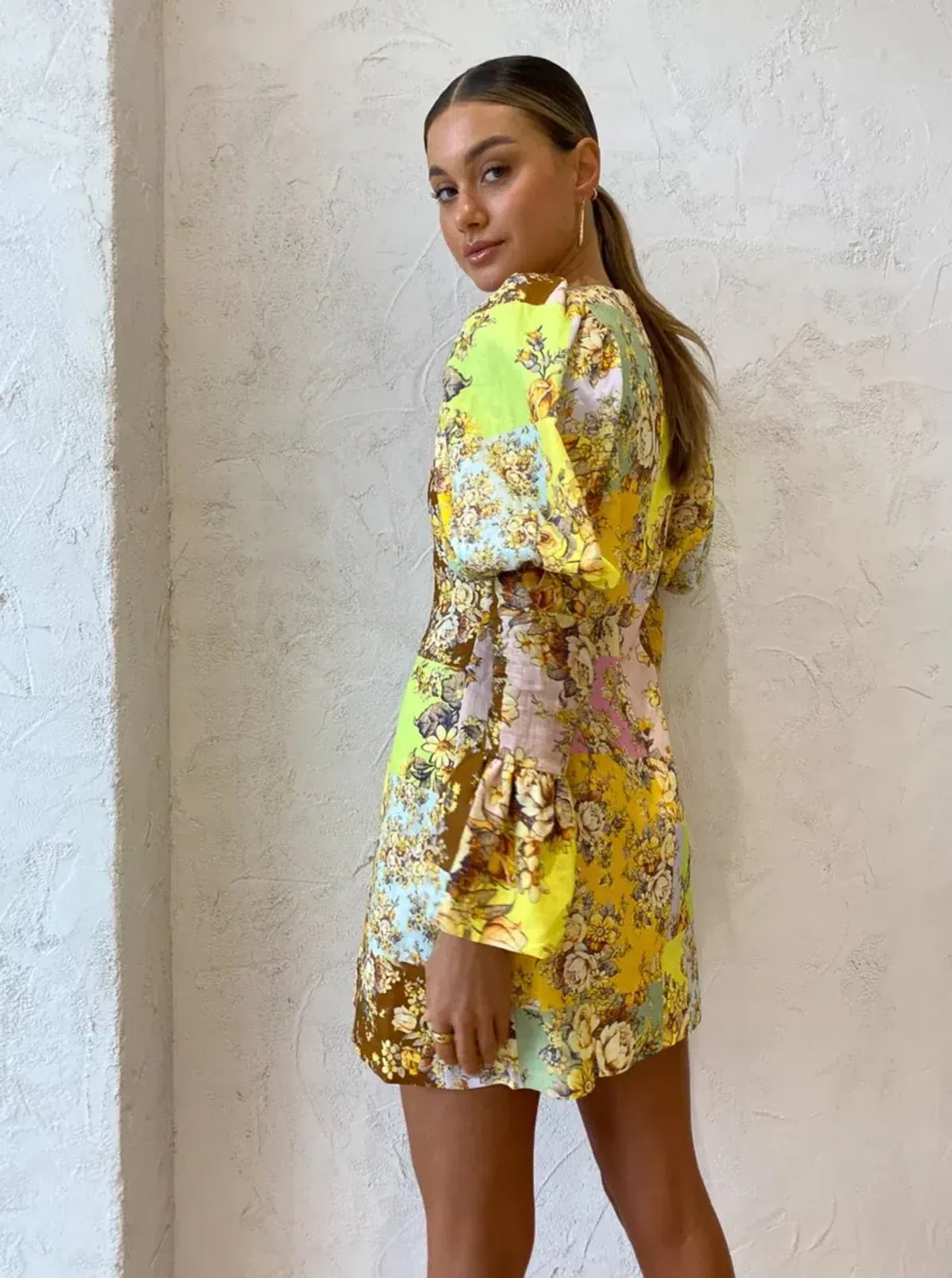 Alemais Matilde Puff Sleeve Mini Dress Floral Size 10 - Image 4