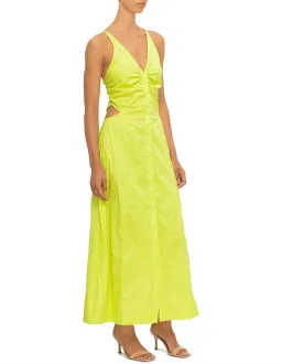 Ganni Stretch Cotton Maxi Dress Yellow Size 12 for rent on The Volte - image 2