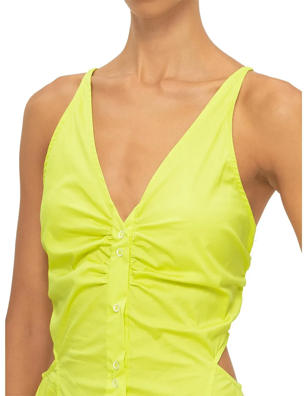 Ganni Stretch Cotton Maxi Dress Yellow Size 12 for rent on The Volte - main image