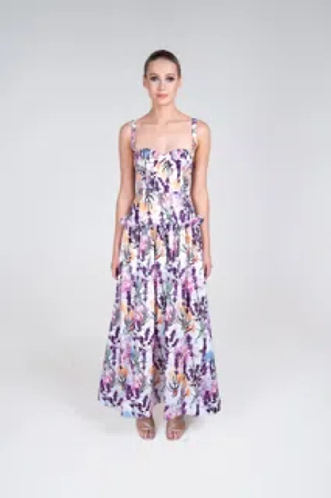 Justin Tong Lavande Maxi Dress Winter Bloom Print Size 8 for rent on The Volte - main image