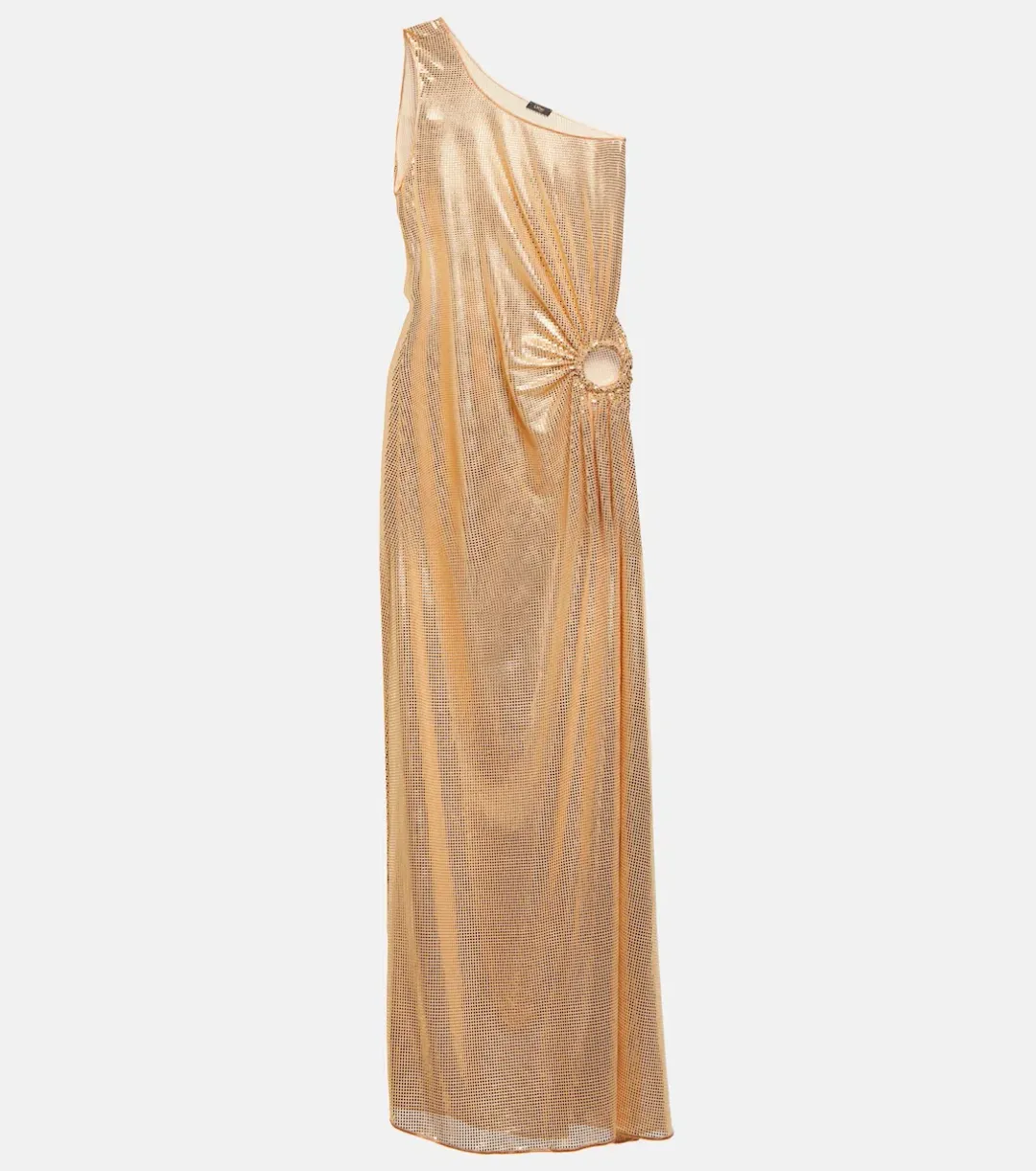 Oséree One Shoulder Lamé Gown Gold Size S / AU 8 for rent on The Volte - main image