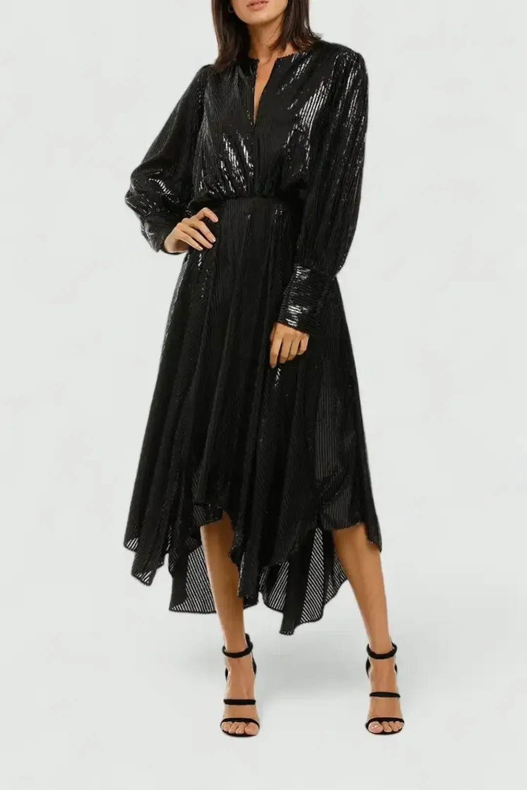 Camilla and Marc Emelie Waisted Dress in Black Size 10 for rent on The Volte - main image