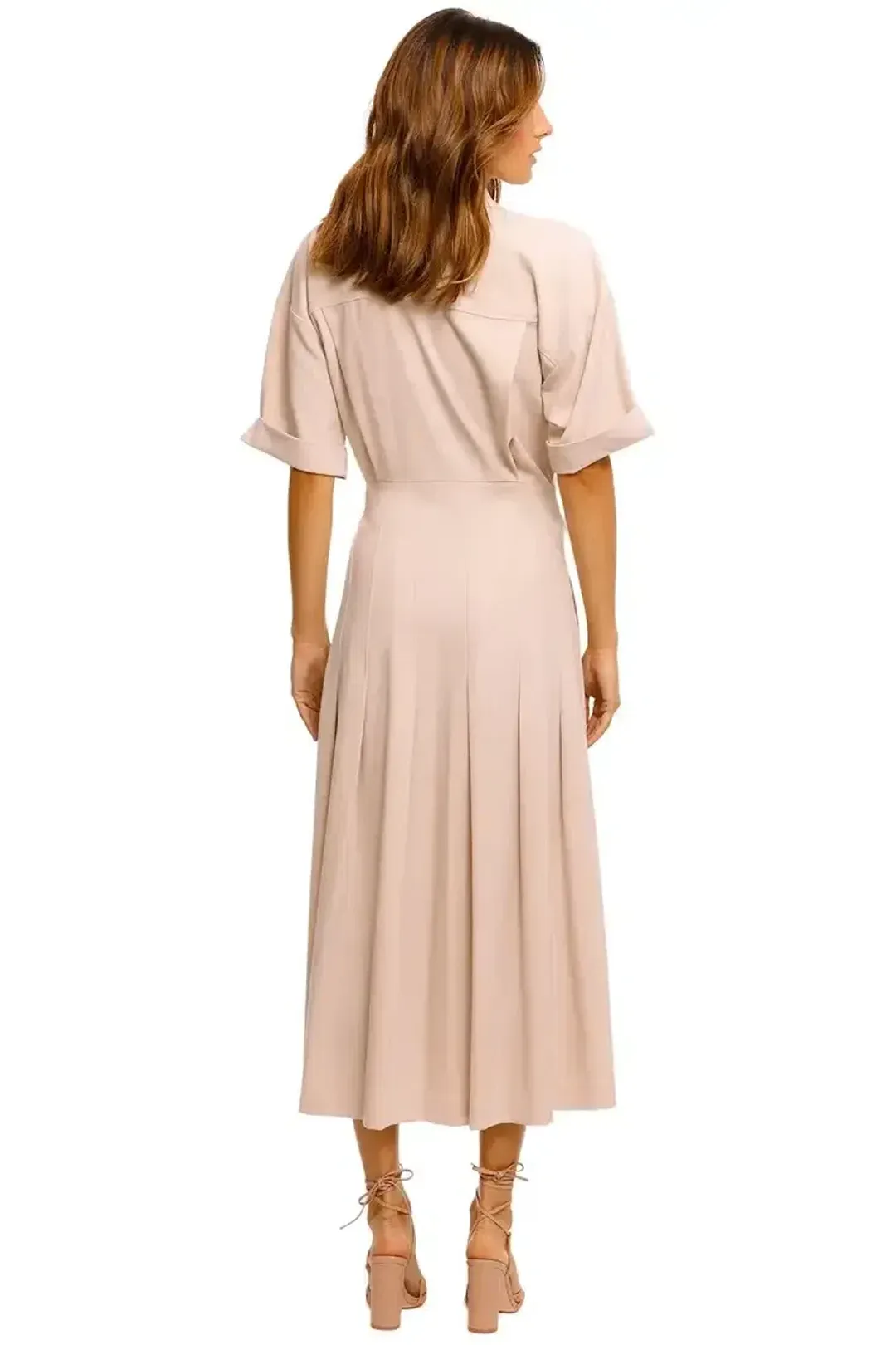 Camilla and Marc Corsica Pleated Dress in Oatmeal Size 12 for rent on The Volte - main image