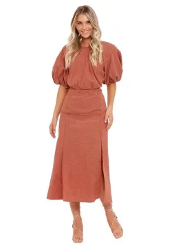 Camilla and Marc Vega Midi Dress in Pink Check Size 12 for rent on The Volte - image 1