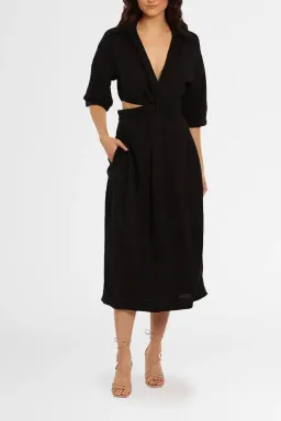 Camilla and Marc Marina Midi Dress in Black Size 8 for rent on The Volte - image 2