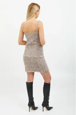 Chanel Tweed Frayed Edge Mini Dress Orange & Black Size M / AU 10 for rent on The Volte - image 3