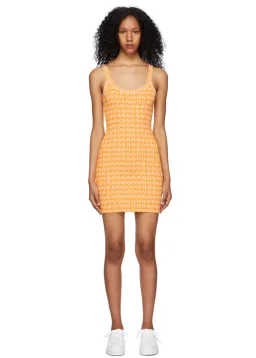 Fendi Motif Logo Jacquard Print Mini Dress Orange Size 38 / AU 10 for rent on The Volte - image 1