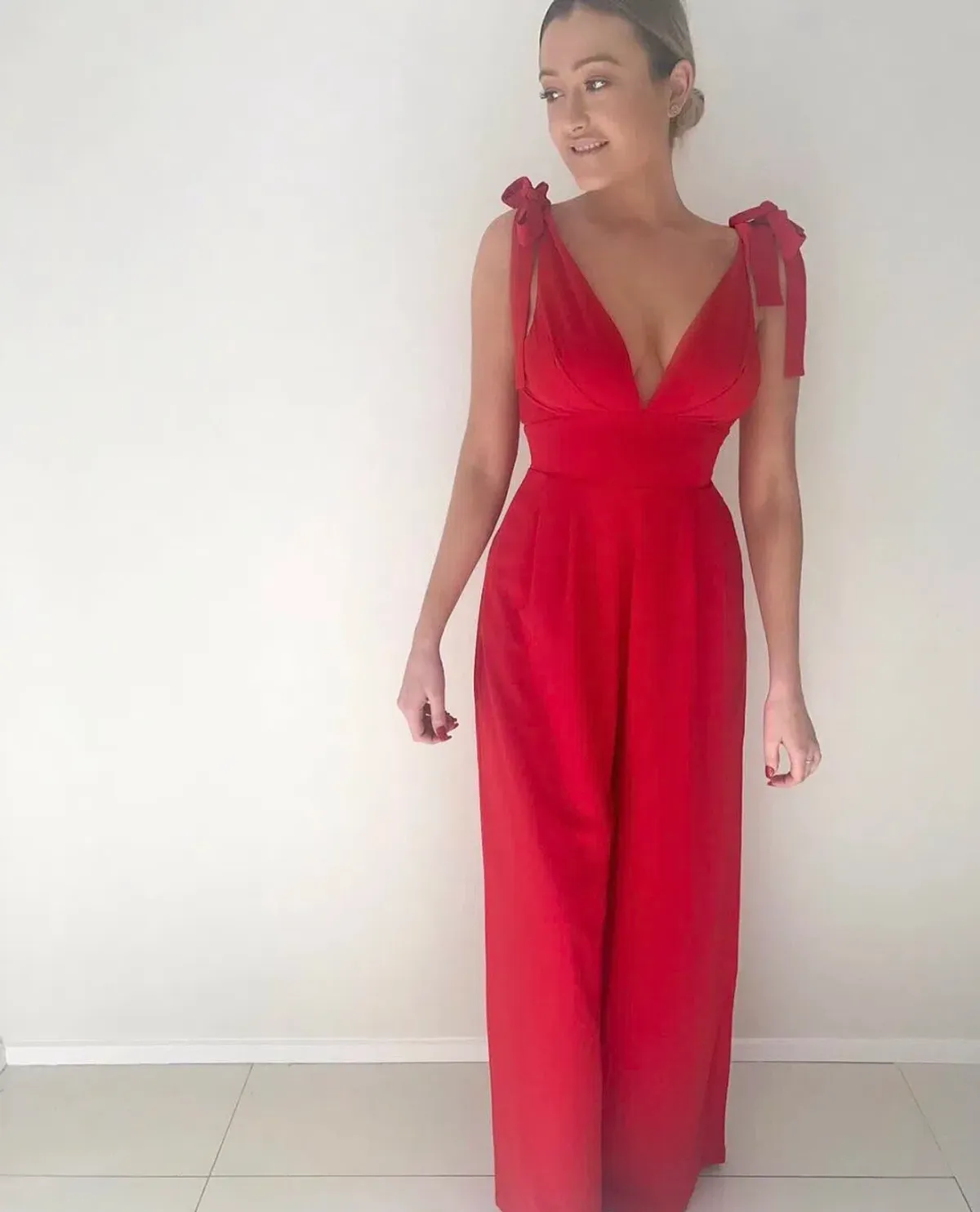 Piper Lane Red Darcy Pantsuit Size 8 - Image 1