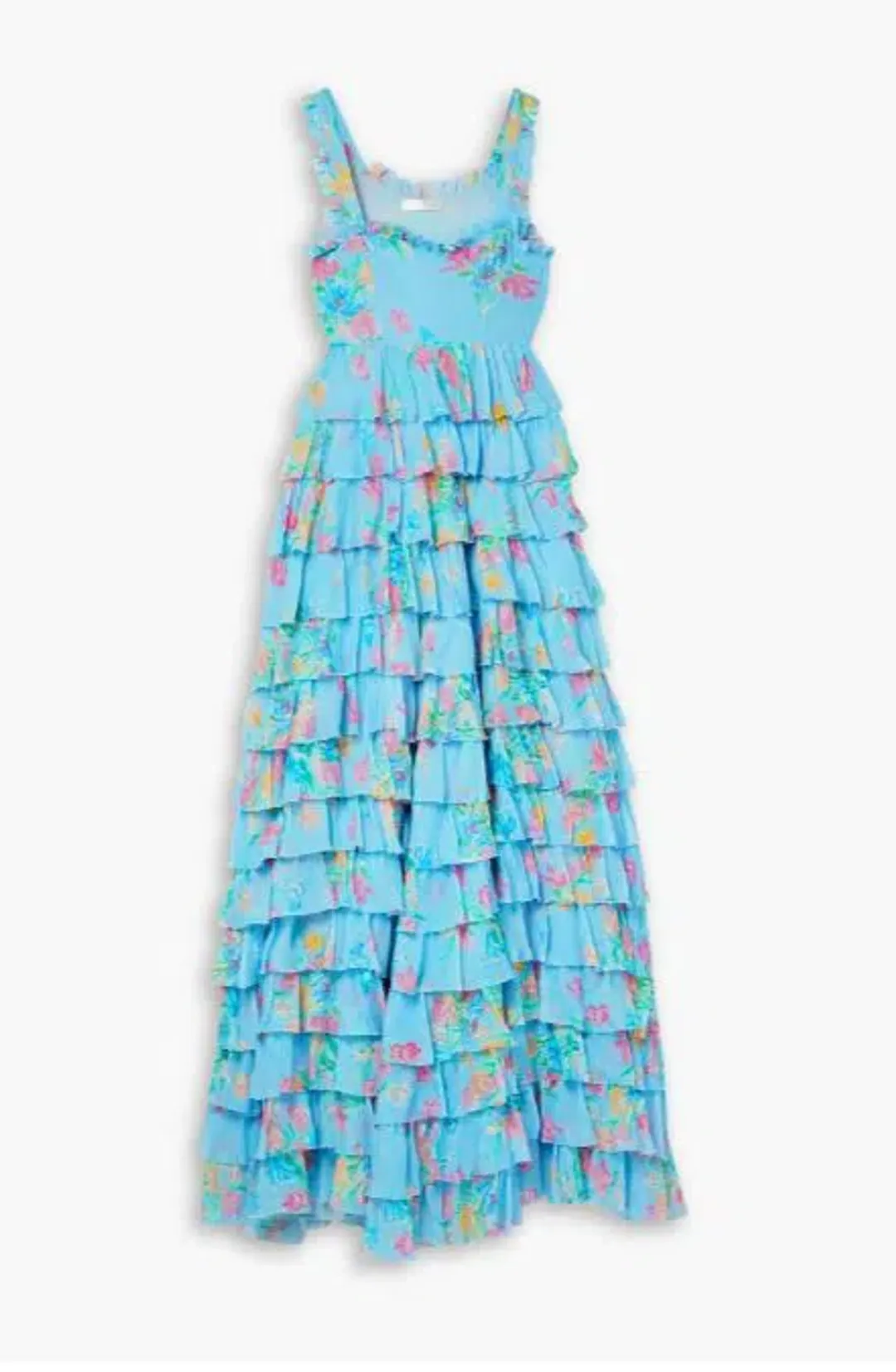 Loveshackfancy Idra Tiered Voile Maxi Dress Blue Lullaby Size 8 for rent on The Volte - main image