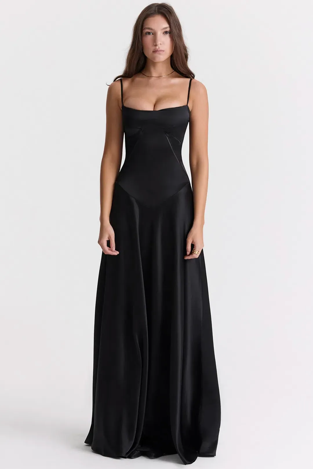 House Of CB Anabella Black Lace Up Maxi Dress Size XS/Au 6 for rent on The Volte - main image