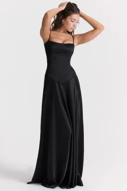 House Of CB Anabella Black Lace Up Maxi Dress Size XS/Au 6 for rent on The Volte - image 5