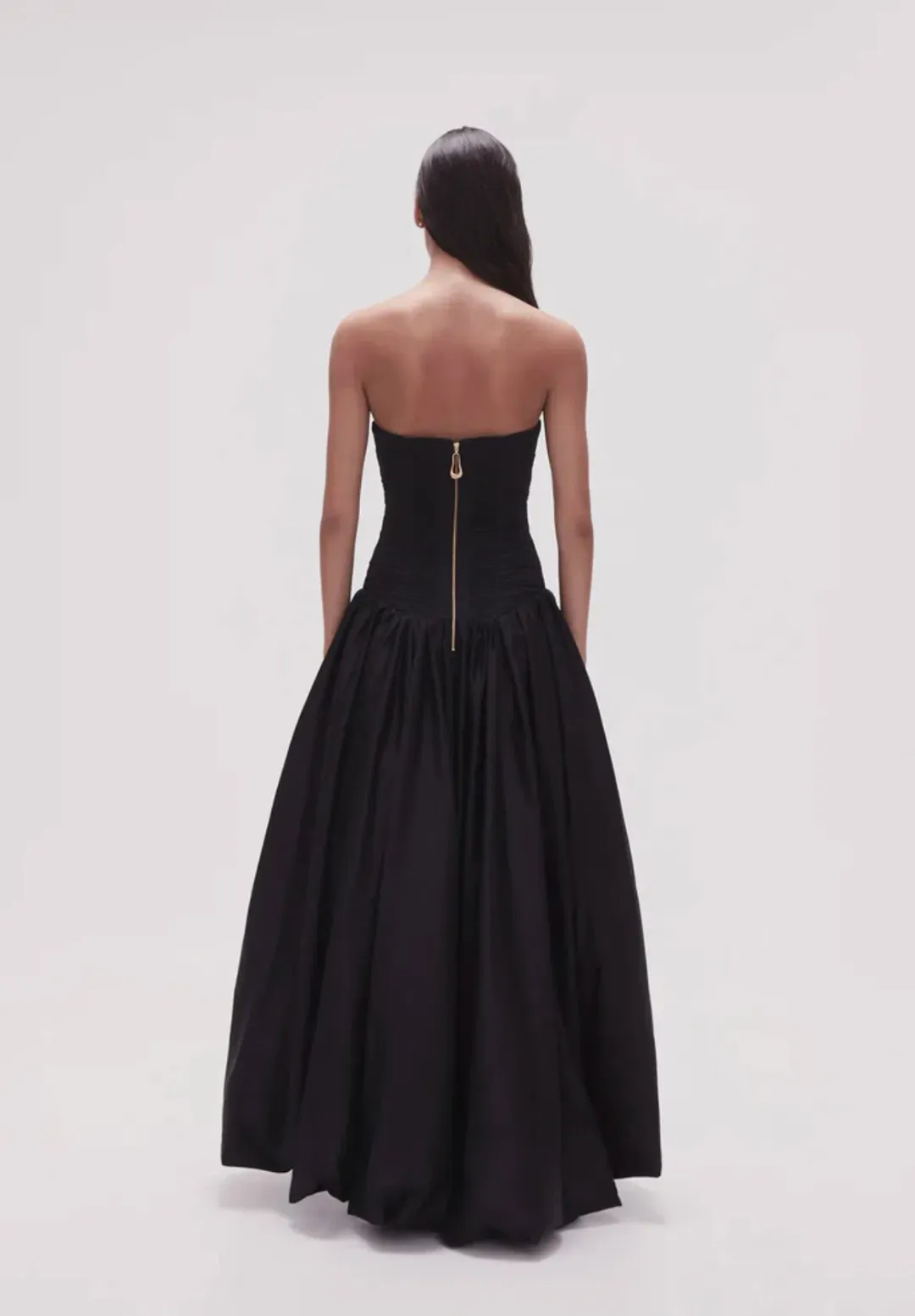 Aje Violette Bubble Hem Maxi Dress Black Size 4 for rent on The Volte - main image