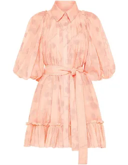 Aje Textural Puff Sleeve Mini Dress Peach Size 8 for rent on The Volte - image 4