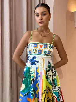 Alemais Soleil Sundress Dress Ivory Multi Size 6 for rent on The Volte - image 2