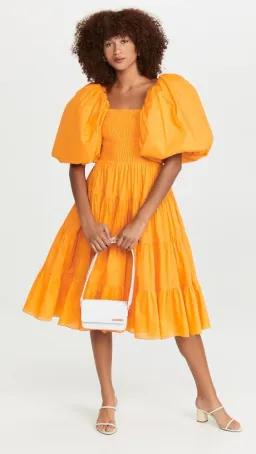 AJE Cherished Orange Midi Dress Orange Size 6 for rent on The Volte - image 3