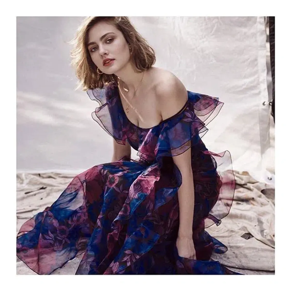 Alice McCall Flora Gown in Blue/Purple Size 8 - Image 2