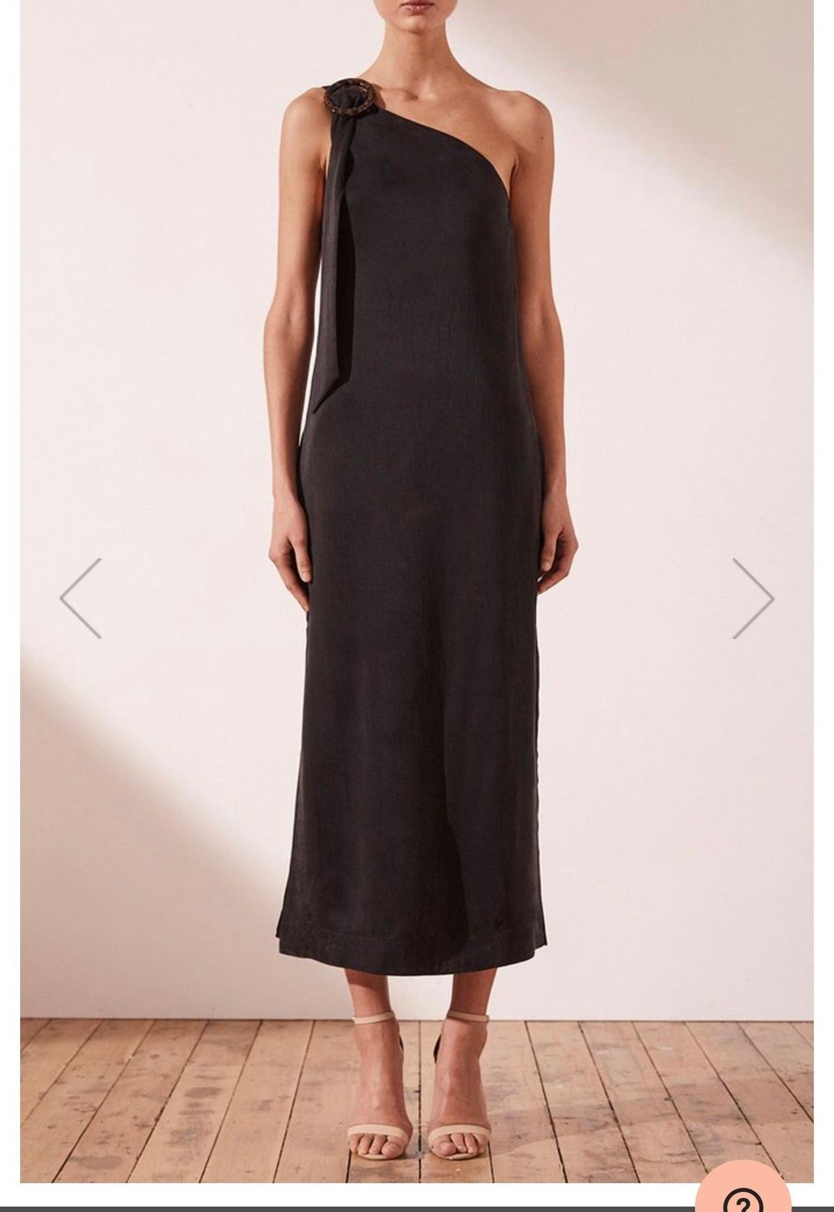 Shona Joy One Shoulder Black Dress Size 12 - Image 1