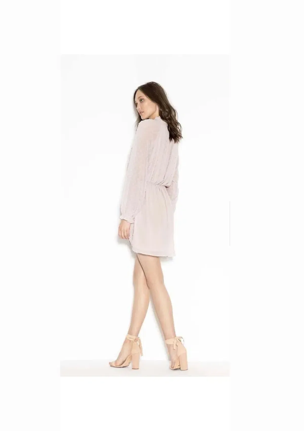 Shieke Maison Dobby Mini Dress Blush Size 10 - Image 2