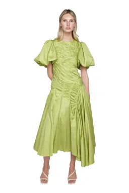 Aje Siren Drawstring Midi Dress Green Size 6 for rent on The Volte - image 1