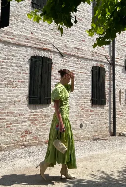 Aje Siren Drawstring Midi Dress Green Size 6 for rent on The Volte - image 2