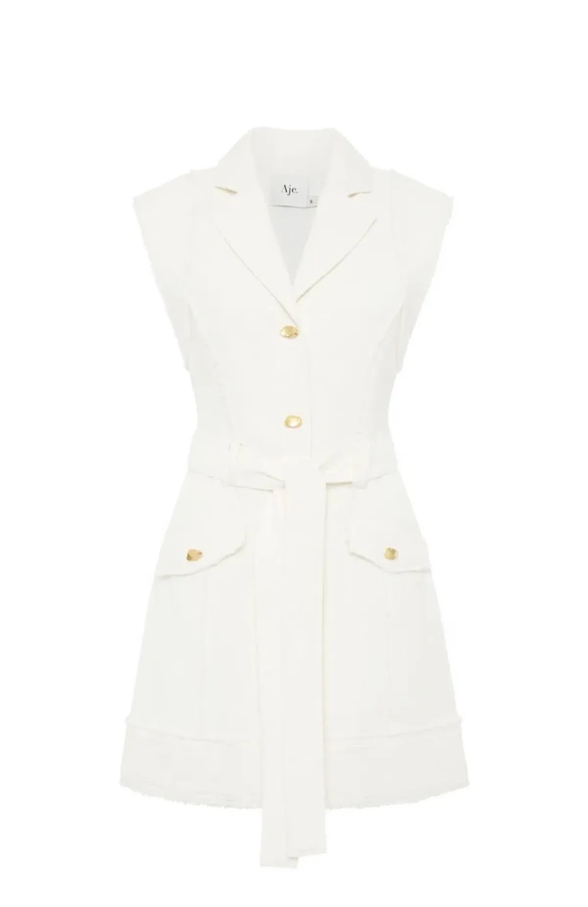 Aje Isabel Utility Mini Dress Ivory Size 10 - Image 4